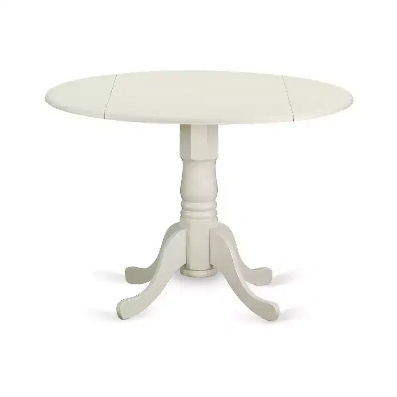 HomeStock linnenwitte ronde eetkamertafelset met 2 stoelen