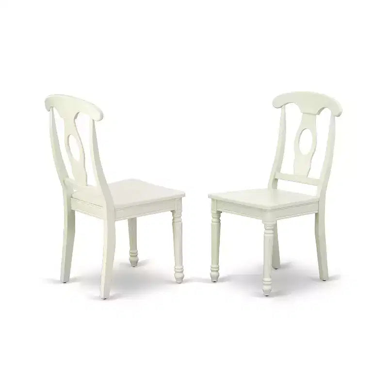 HomeStock linnenwitte ronde eetkamertafelset met 2 stoelen