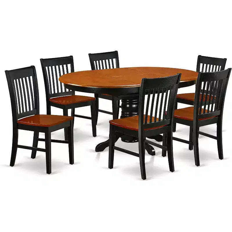 HomeStock KENO7-BCH-W 7 Piece Dining Room Set Black Cherry