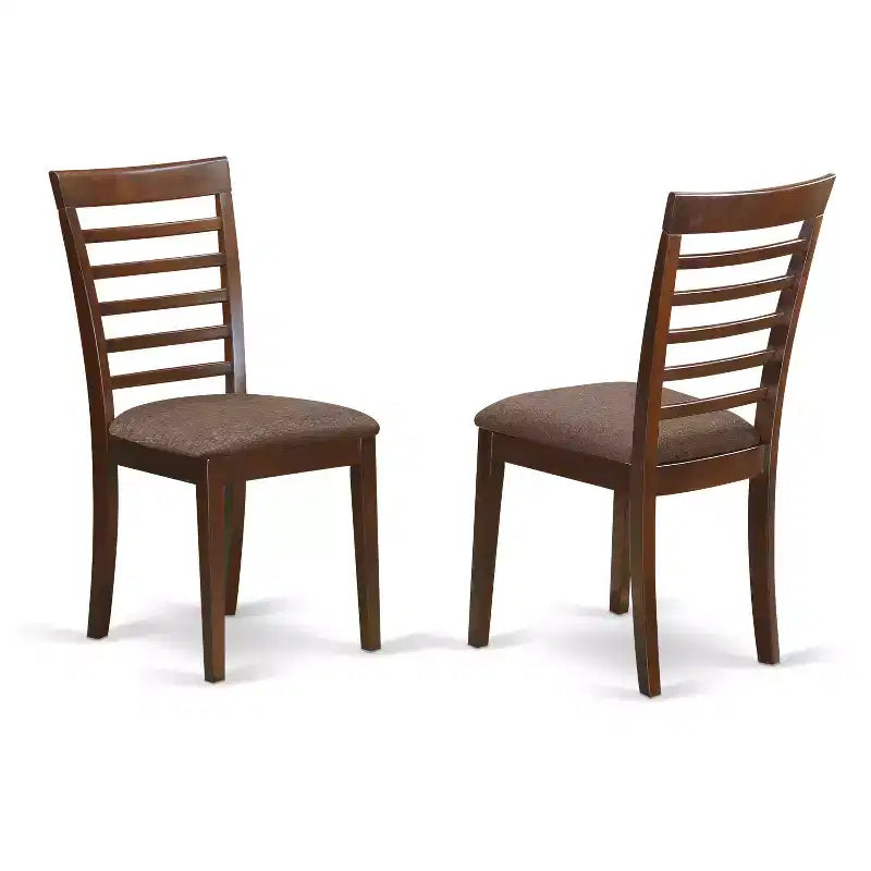 HomeStock ronde keukeneetset van mahoniehout in mid-century-stijl HLML5-MAH-W