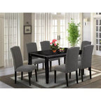 HomeStock Modern 7 Piece Dining Table Set Black