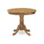 HomeStock Round Kitchen Table Set for 4 Fabric Chairs Midcentury Style 123
