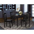 HomeStock 5 Piece Kitchen Table Set Black Finish Dining Table Chairs