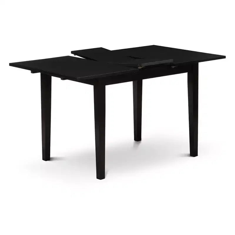 HomeStock 5-delige keukentafelset, zwarte eettafel en stoelen