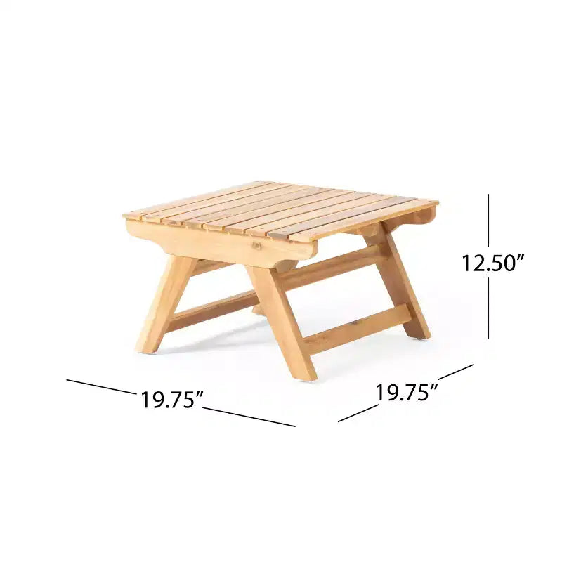 Christopher Knight Home Sedona Outdoor Acacia Wood 6 Seater Chat Set and Side Table with Cushions