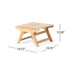 Christopher Knight Home Sedona Outdoor Acacia Wood 6 Seater Chat Set and Side Table with Cushions