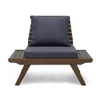 Christopher Knight Home Sedona Outdoor Acacia Wood 6 Seater Chat Set and Side Table with Cushions