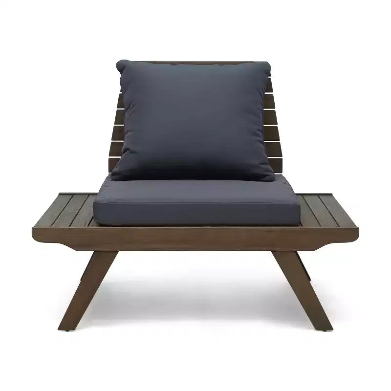 Christopher Knight Home Sedona Outdoor Acacia Wood 6 Seater Chat Set and Side Table with Cushions