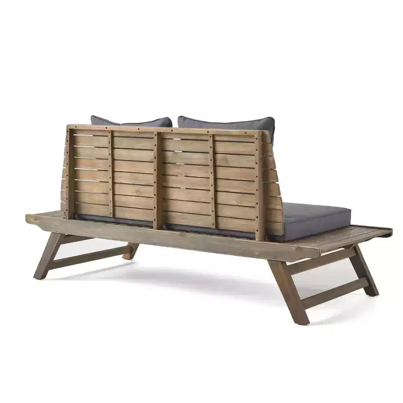 Christopher Knight Home Sedona Outdoor Acacia Wood 6 Seater Chat Set and Side Table with Cushions
