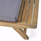 Christopher Knight Home Sedona Outdoor Acacia Wood 6 Seater Chat Set and Side Table with Cushions