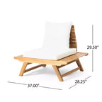Christopher Knight Home Sedona Outdoor Acacia Wood 6 Seater Chat Set and Side Table with Cushions