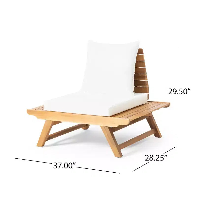 Christopher Knight Home Sedona Outdoor Acacia Wood 6 Seater Chat Set and Side Table with Cushions