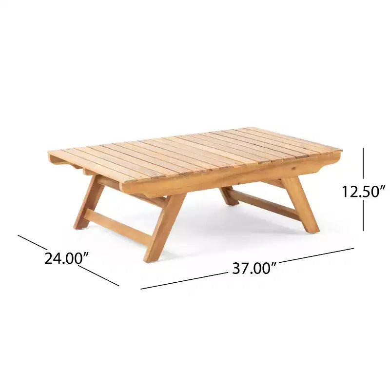 Christopher Knight Home Sedona Outdoor Acacia Wood 6 Seater Chat Set and Side Table with Cushions