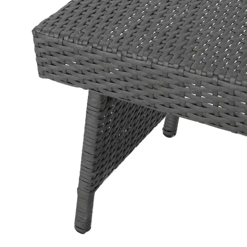GDFStudio Olivia Outdoor Wicker 3 Piece Armless Adjustable Chaise Lounge Chat Set