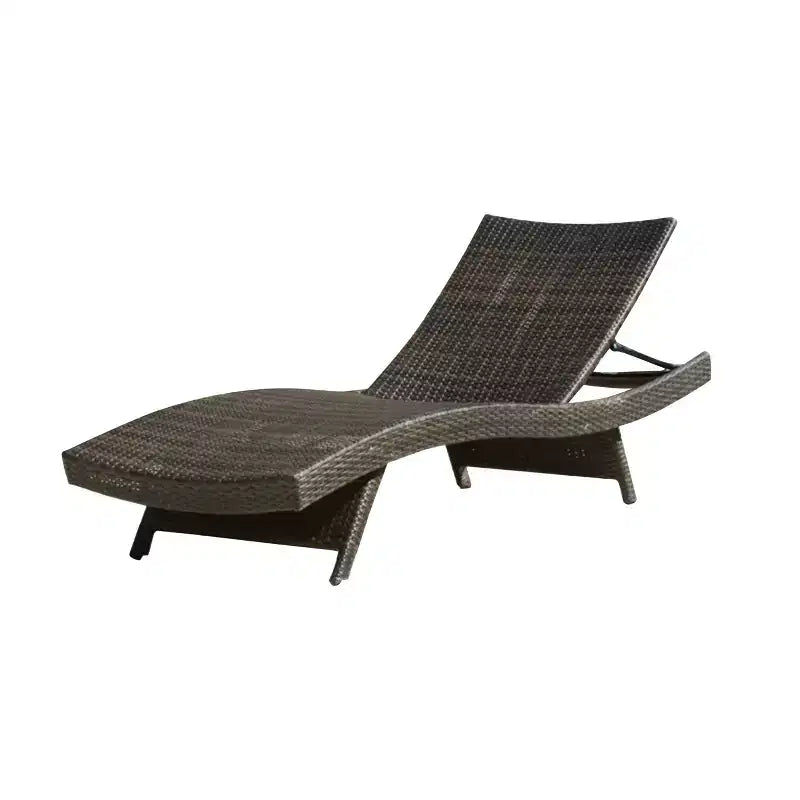 GDFStudio Olivia Outdoor Wicker 3 Piece Armless Adjustable Chaise Lounge Chat Set