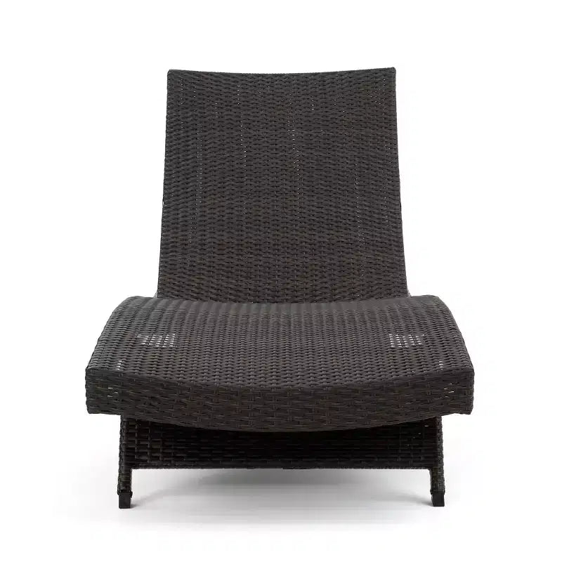 GDFStudio Olivia Outdoor Wicker 3 Piece Armless Adjustable Chaise Lounge Chat Set