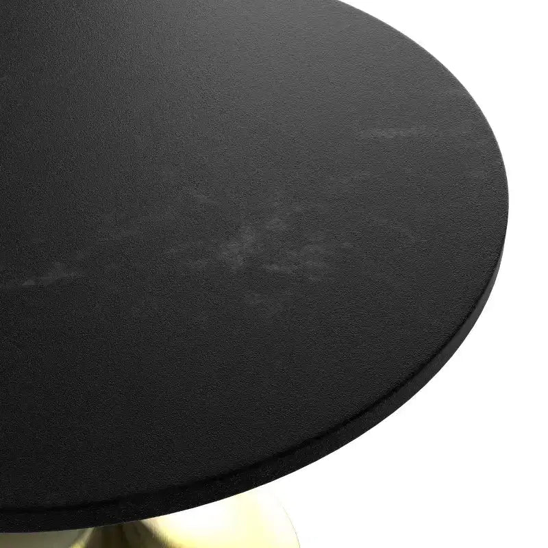 LeisureMod Verve 5-delige eetset - ronde tafel met MDF-blad van 36, 4 leren eetkamerstoelen