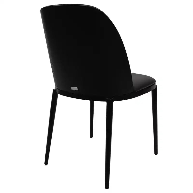 LeisureMod Verve 5-delige eetset - ronde tafel met MDF-blad van 36, 4 leren eetkamerstoelen