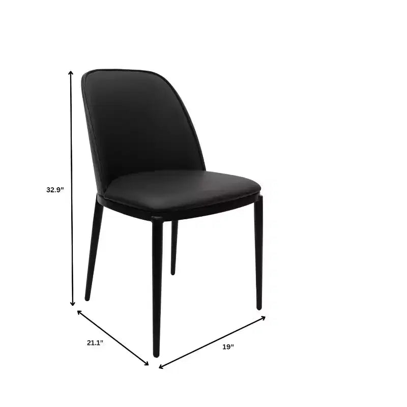 LeisureMod Verve 5-delige eetset - ronde tafel met MDF-blad van 36, 4 leren eetkamerstoelen