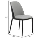 LeisureMod Verve 5-delige eetset - ronde tafel met MDF-blad van 36, 4 leren eetkamerstoelen