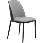 LeisureMod Verve 5-delige eetset - ronde tafel met MDF-blad van 36, 4 leren eetkamerstoelen