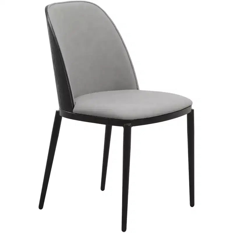 LeisureMod Verve 5-delige eetset - ronde tafel met MDF-blad van 36, 4 leren eetkamerstoelen