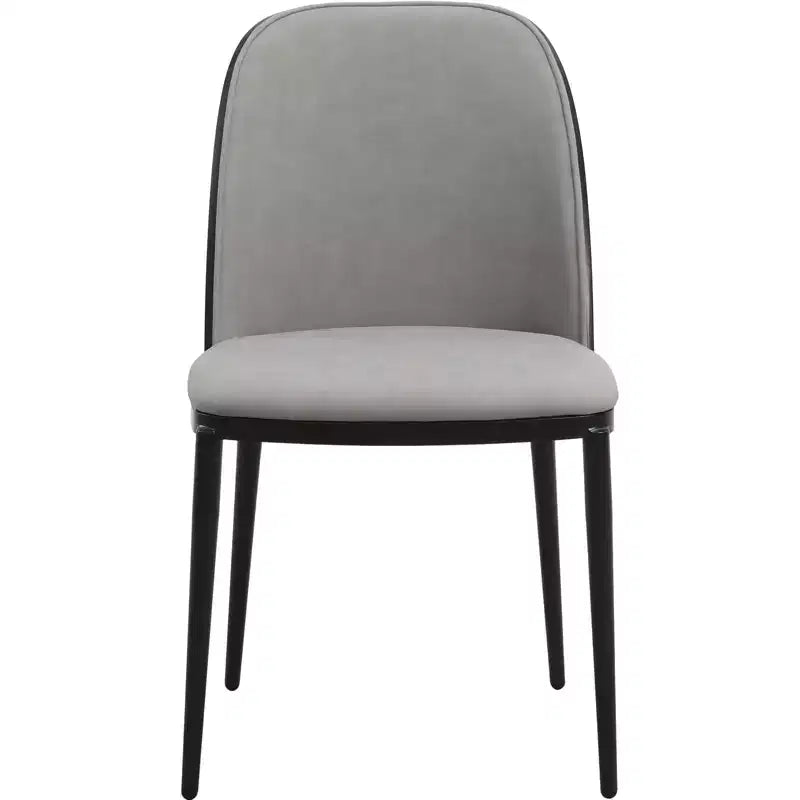 LeisureMod Verve 5-delige eetset - ronde tafel met MDF-blad van 36, 4 leren eetkamerstoelen