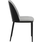 LeisureMod Verve 5-delige eetset - ronde tafel met MDF-blad van 36, 4 leren eetkamerstoelen