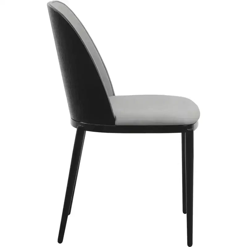 LeisureMod Verve 5-delige eetset - ronde tafel met MDF-blad van 36, 4 leren eetkamerstoelen