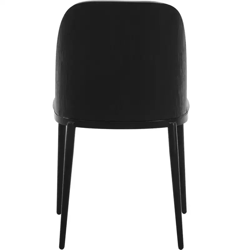 LeisureMod Verve 5-delige eetset - ronde tafel met MDF-blad van 36, 4 leren eetkamerstoelen