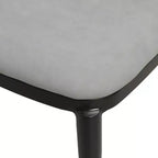 LeisureMod Verve 5-delige eetset - ronde tafel met MDF-blad van 36, 4 leren eetkamerstoelen