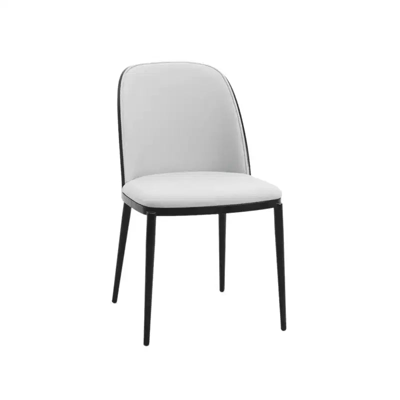 LeisureMod Verve 5-delige eetset - ronde tafel met MDF-blad van 36, 4 leren eetkamerstoelen