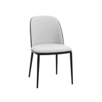 LeisureMod Verve 5-delige eetset - ronde tafel met MDF-blad van 36, 4 leren eetkamerstoelen