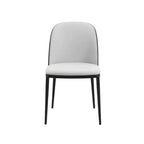 LeisureMod Verve 5-delige eetset - ronde tafel met MDF-blad van 36, 4 leren eetkamerstoelen
