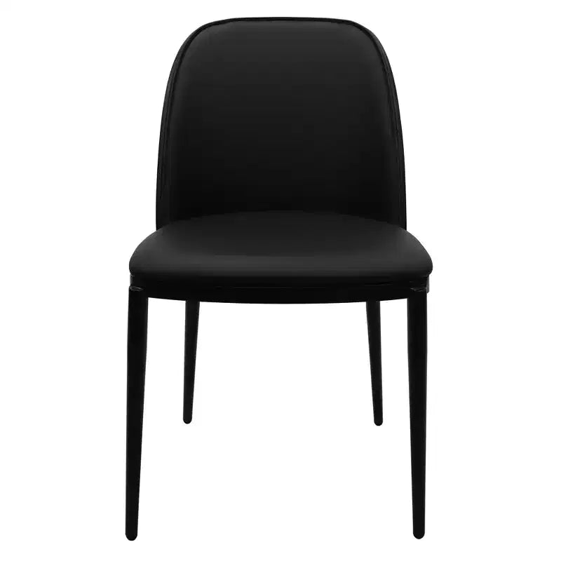 LeisureMod Verve 5-delige eetset - ronde tafel met MDF-blad van 36, 4 leren eetkamerstoelen