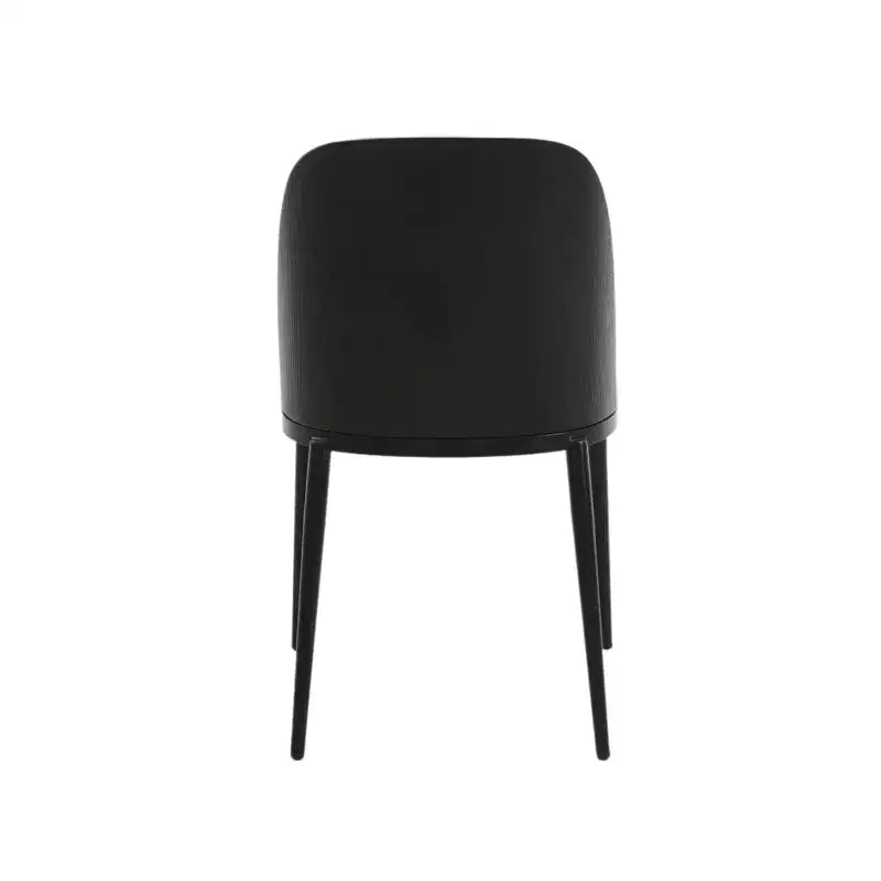 LeisureMod Verve 5-delige eetset - ronde tafel met MDF-blad van 36, 4 leren eetkamerstoelen
