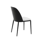 LeisureMod Verve 5-delige eetset - ronde tafel met MDF-blad van 36, 4 leren eetkamerstoelen