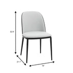 LeisureMod Verve 5-delige eetset - ronde tafel met MDF-blad van 36, 4 leren eetkamerstoelen
