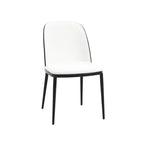 LeisureMod Verve 5-delige eetset - ronde tafel met MDF-blad van 36, 4 leren eetkamerstoelen