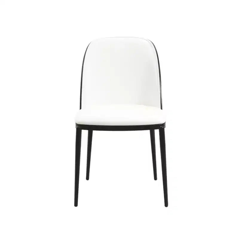 LeisureMod Verve 5-delige eetset - ronde tafel met MDF-blad van 36, 4 leren eetkamerstoelen