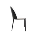 LeisureMod Verve 5-delige eetset - ronde tafel met MDF-blad van 36, 4 leren eetkamerstoelen