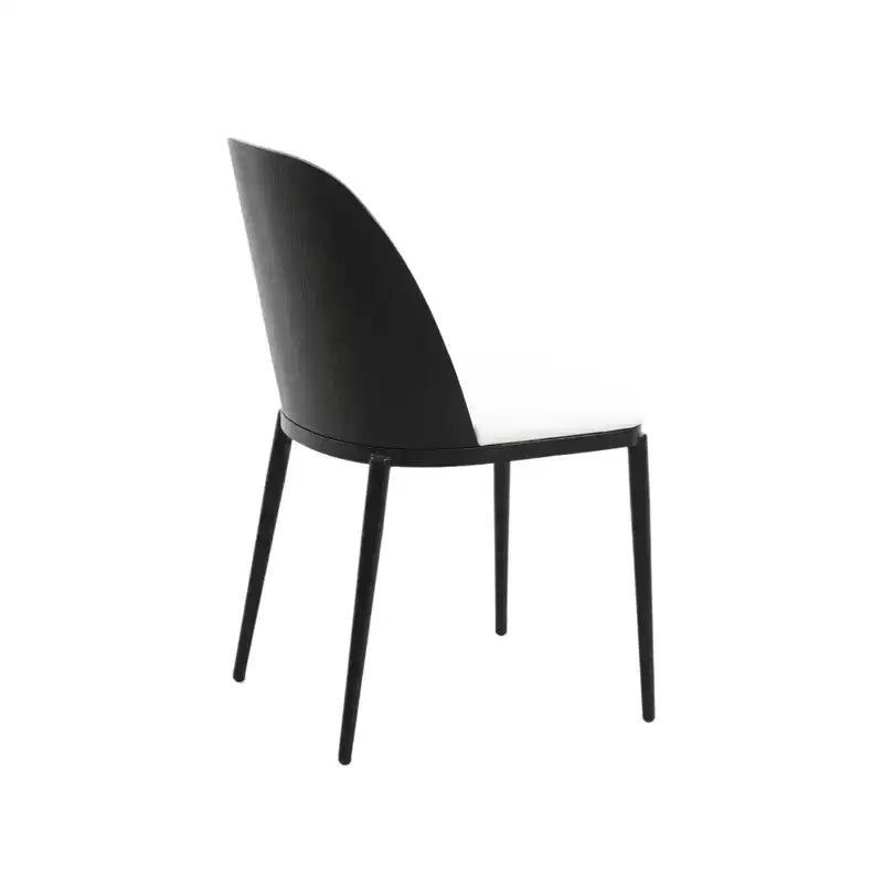 LeisureMod Verve 5-delige eetset - ronde tafel met MDF-blad van 36, 4 leren eetkamerstoelen