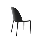 LeisureMod Verve 5-delige eetset - ronde tafel met MDF-blad van 36, 4 leren eetkamerstoelen