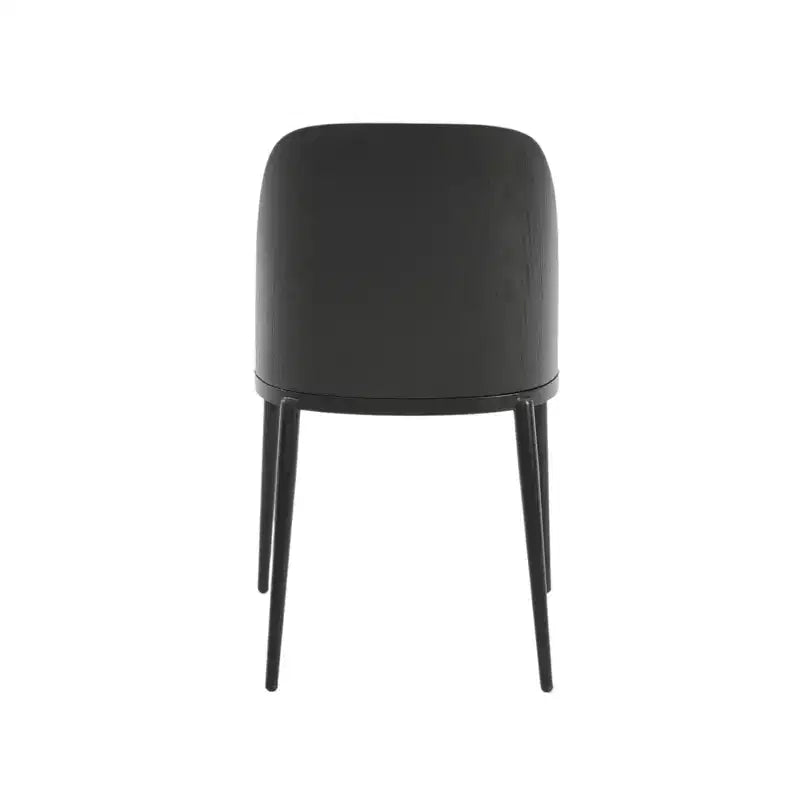 LeisureMod Verve 5-delige eetset - ronde tafel met MDF-blad van 36, 4 leren eetkamerstoelen