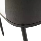 LeisureMod Verve 5-delige eetset - ronde tafel met MDF-blad van 36, 4 leren eetkamerstoelen