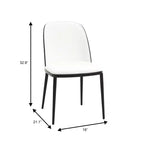 LeisureMod Verve 5-delige eetset - ronde tafel met MDF-blad van 36, 4 leren eetkamerstoelen