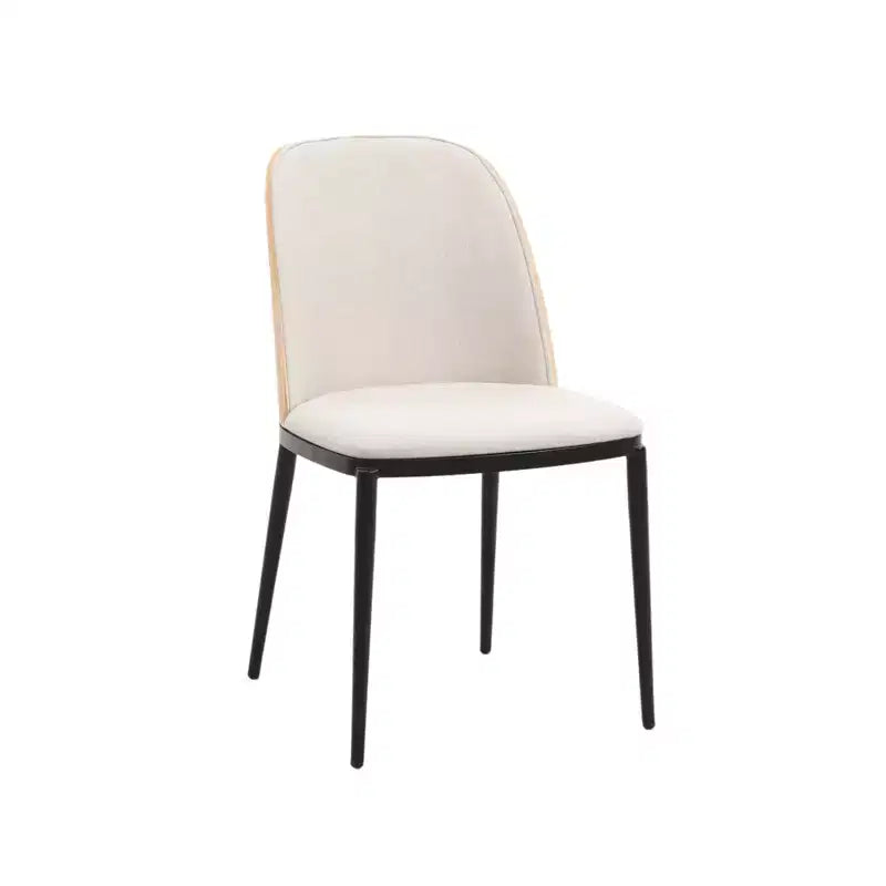 LeisureMod Verve 5-delige eetset - ronde tafel met MDF-blad van 36, 4 leren eetkamerstoelen