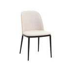 LeisureMod Verve 5-delige eetset - ronde tafel met MDF-blad van 36, 4 leren eetkamerstoelen