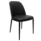 LeisureMod Verve 5-delige eetset - ronde tafel met MDF-blad van 36, 4 leren eetkamerstoelen