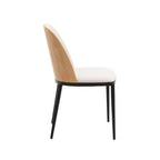 LeisureMod Verve 5-delige eetset - ronde tafel met MDF-blad van 36, 4 leren eetkamerstoelen